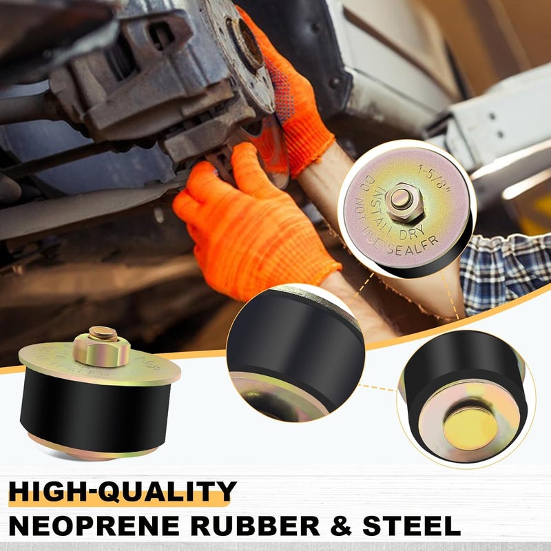 Siptenk 1-5/8" Freeze Rubber Expansion Plug 4 pcs, Automotive Rubber Expandable Freeze Plugs for Engine - Image 5
